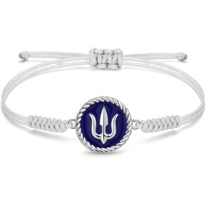 JENDEAR SHINE 925 Silver Bracelet for Women, Enamel Pendant with Adjustable Handmade Rope Chain, Birthday Gift for Women