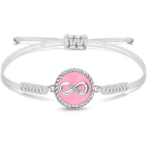 JENDEAR SHINE 925 Silver Bracelet for Women, Enamel Pendant with Adjustable Handmade Rope Chain, Birthday Gift for Women in Kuwait