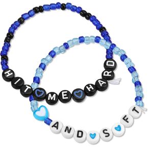 2pcs Concert Merch Bracelet, 6.69in Tour Bracelets with Box Trendy Concert Fans Jewelry Gifts Friendship Bracelet Concert Merch Outfit for Women