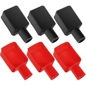 Battery Terminal Protector, 6 Pcs Battery Terminal Cover, Car Battery Cover Soft Rubber Positive and Negative Poles Stud Covers for Car, Motorcycle, Truck