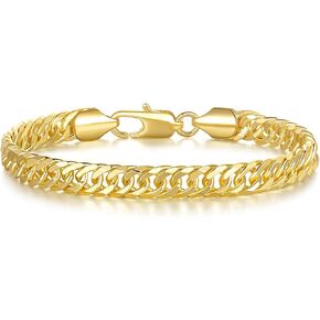 14K ذهبية الأساور للنساء للرجال سلسلة رابط كوبي للرجال وللسلسلة الذهبية للسيدات للنساء هدية المجوهرات للنساء 6.5 ، 7 ، 7.5 ، 8 ، 8.5 في