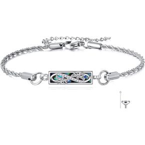 Dragonfly Urn Bracelet Sterling Silver Dragonfly Urn Bracelet for Ashes Memorial Jewelry Gift for Women Men