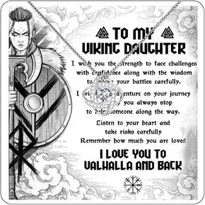 To My Daughter Necklace, Viking Daughter Necklace From Dad, I Love You to Valhalla and Back Viking Jewelry For Daughter, Father Daughter Gift, Necklace For Daughter From Dad, Christmas Gift, Birthday Gift For Daughter