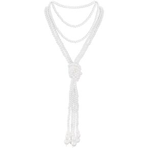 choyaxo Faux Pearls Necklace 1920s Long Pearl Necklace Fashion Necklace for 1920 Costume