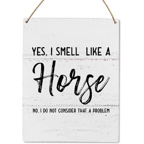 Decor Oyikg Horse Decor for Girls Room - مجرد فتاة تحب الخيول ديكور الجدار - عشاق الخيول علامة شنقا - جدار الحصان ديكور للباب الأمامي غرفة المعيشة غرفة نوم فتاة غرفة 8 × 10 بوصة