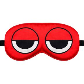 Silk Sleep Mask Cartoon Red Blindfold Eye Mask Adjustable Travel Mask Eyeshade for Sleep Over Slumber Pajama Party Supplies Birthday Gifts for Boys Girls Men Women