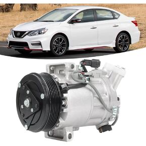 AC Compressor with Clutch Compatible with Nissan Sentra 1.8L 2013-2019，Replace 92600-3SH0A, 92600-3SH1A, 92600-3SH1B, 92600-3SH1C, 92600-3SHA0A, 92600-4FU1A, 98585, 97585