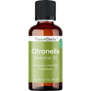 Viva Doria 100% Pure Citronella Essential Oil, Undiluted, Food Grade, 30 mL (1 Fl Oz)