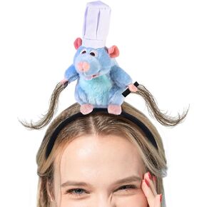 Rat Chef headband, removable mouse plush toys, adjustable headbands for adults and children - Party accessories