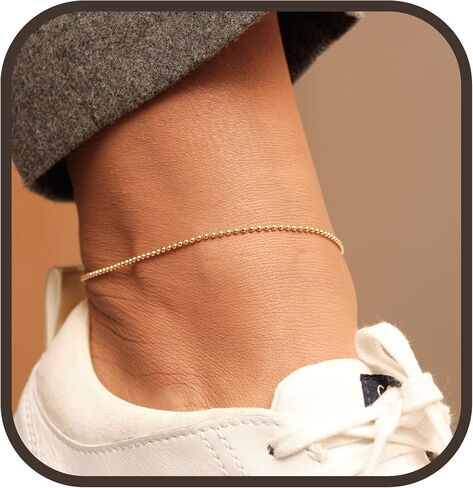 18K Gold PVD Coating Stainless Steel Herringbone Anklet Snake Chain Anklet Gold Chain Anklet 2 in 1 Double Chains Anklet Summer Anklet Beach Anklet For Women in Saudi Arabia