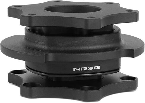 NRG Innovations NRG-SRK-R200BK-BK SRK-R200BK-BK SFI 42.1/6- Bolt Steering Wheel Quick Release Adapter, Black in Kuwait