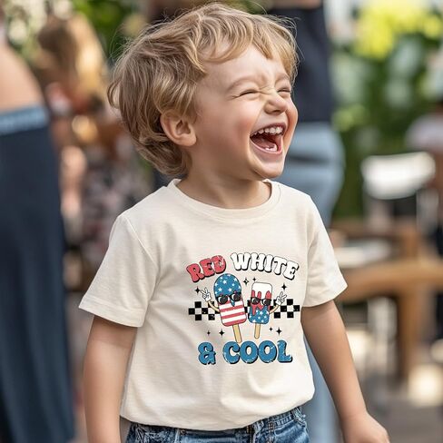 Kid 4th of July T-Shirts Boys Girls American Flag Shirt Patriotic Top Short Sleeve Tees 2-12 Years in Kuwait