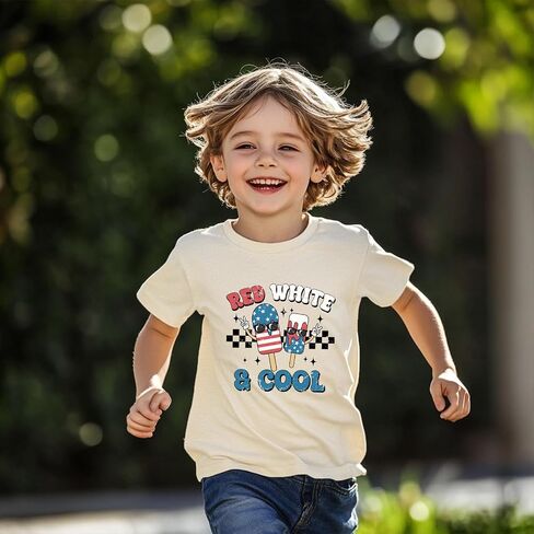 Kid 4th of July T-Shirts Boys Girls American Flag Shirt Patriotic Top Short Sleeve Tees 2-12 Years in Kuwait