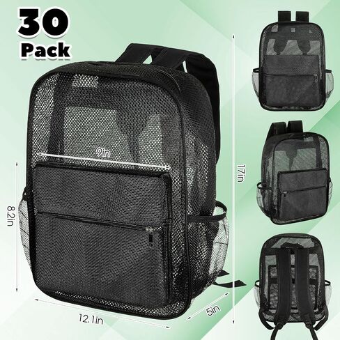 Amylove 100 Pcs Mesh Backpack Bulk 17 Inch See Through Heavy Duty Mesh Bookbags for Sports Travel Donation Charities (20 Color) in Saudi Arabia