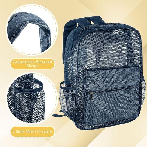 Amylove 12 Pcs Backpacks Bulk 17 Inch See Through Mesh Backpacks Heavy Duty for Sports Travel Donation Charities (Classic Color) in Saudi Arabia