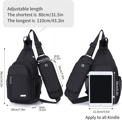 O-TBOST Waterproof Sling Bag Crossbody Backpack Unisex Chest Bags for Women Men Hiking Daypack Casual Lightweight Fanny Pack (black) in Saudi Arabia