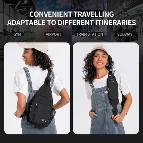 O-TBOST Waterproof Sling Bag Crossbody Backpack Unisex Chest Bags for Women Men Hiking Daypack Casual Lightweight Fanny Pack (black) in Saudi Arabia