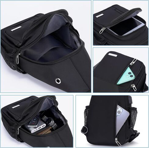 O-TBOST Waterproof Sling Bag Crossbody Backpack Unisex Chest Bags for Women Men Hiking Daypack Casual Lightweight Fanny Pack (black) in Saudi Arabia