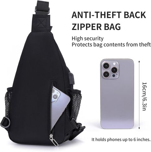 O-TBOST Waterproof Sling Bag Crossbody Backpack Unisex Chest Bags for Women Men Hiking Daypack Casual Lightweight Fanny Pack (black) in Saudi Arabia
