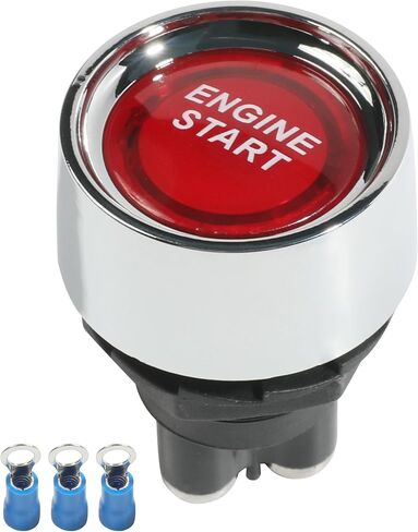 Car Start Button,Car Accessories Engine Start Ignition Switch,12 Volt 50 Amp Blue LED Push to Start Button,Push Start Ignition Switch,Suitable for Marine Vehicle Racing Car Truck RV (Red) in Saudi Arabia