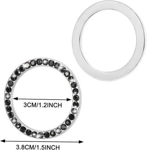 محرك Winka Start Start Button Cover Cover Pling Accessories for Car 2PCS Ignition Ring Caps Push Push Button Button Cap الداخلية الديكور Rhinestone Diamond Universal للسيارة (الوردي) in Kuwait