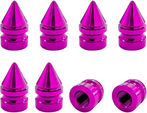 4 PCS Car Tire Valve Caps, Aluminum Alloy Spiked Tire Wheel Valve Stem Caps, Tire Valve Dust Cover Decoration for Car Truck Bicycle Motorcycle, Universal Car Accessories (Red, 4 PCS) in Saudi Arabia