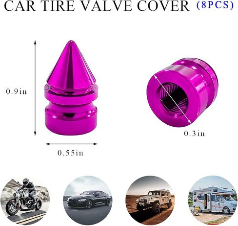 4 PCS Car Tire Valve Caps, Aluminum Alloy Spiked Tire Wheel Valve Stem Caps, Tire Valve Dust Cover Decoration for Car Truck Bicycle Motorcycle, Universal Car Accessories (Red, 4 PCS) in Saudi Arabia