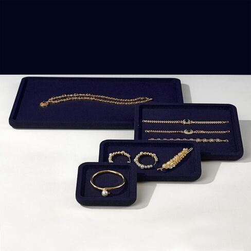 Microfiber Jewelry Trays Small Square Bracelet Necklace Ring Earring Organizer Tray (Beige) in Saudi Arabia