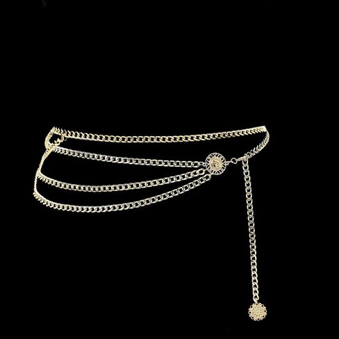 Multilayer Metal Chain Adjustable Multilayer Gold Waist Chain Vintage Body Jewelry for Women Boho Chic Layered Belt Yoga Party Clothing Accessories in Kuwait