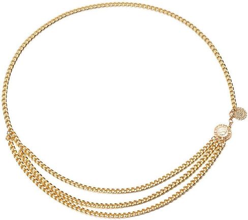Multilayer Metal Chain Adjustable Multilayer Gold Waist Chain Vintage Body Jewelry for Women Boho Chic Layered Belt Yoga Party Clothing Accessories in Kuwait