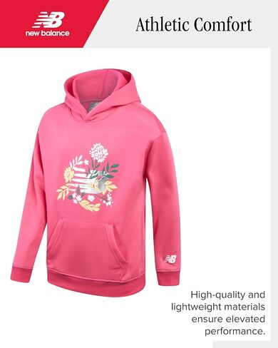 New Balance Girls' Active Shorts Set - Fleece Hoodie Sweatshirt and Sweat Shorts - Cute Spring Outfit Set for Girls (7-12) in Kuwait