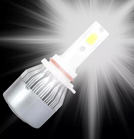 2pcs H8/H9/H11/9006/9005/H7/H4/H13/9007/9004 LED LED ، 6000K 3800LM Super Bright High و Low Beam Bleb C6 LED LED BLUBLED BLUBLIS in Kuwait