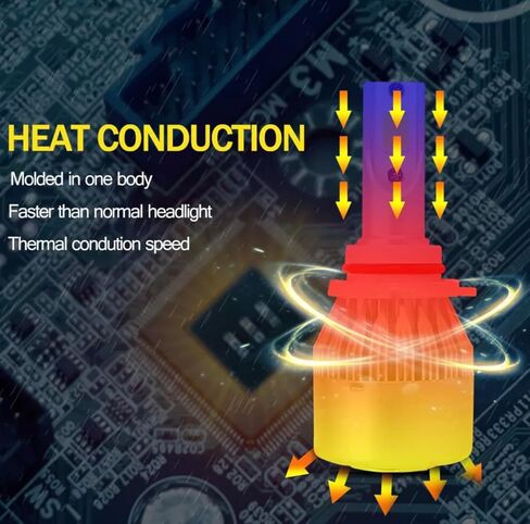 2PCS H8/H9/H11/9006/9005/H7/H4/H13/9007/9004 Car LED Light, 6000K 3800LM Super Bright High and Low Beam Bulb C6 LED Fog Light Headlight Bulb Replacement, Plug & Play, Car/trucks (9006/9012/HB4) in Kuwait