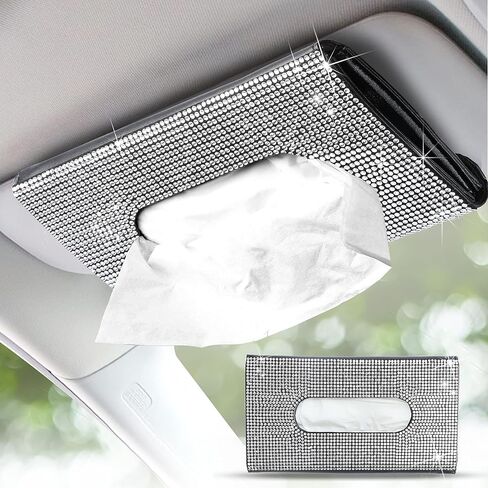EcoNour Car Tissue Holder 9 x 5 inches - Black Sun Visor Napkin Holder - Tissue and Disposable Mask Holder for Car - Handy and Compact to Organize Your Tissues and Masks in Saudi Arabia