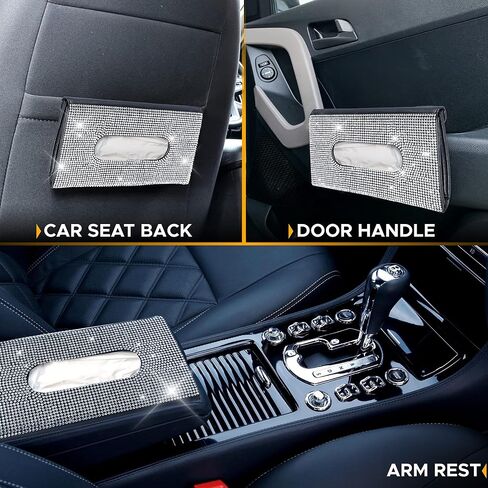 EcoNour Car Tissue Holder 9 x 5 inches - Black Sun Visor Napkin Holder - Tissue and Disposable Mask Holder for Car - Handy and Compact to Organize Your Tissues and Masks in Saudi Arabia