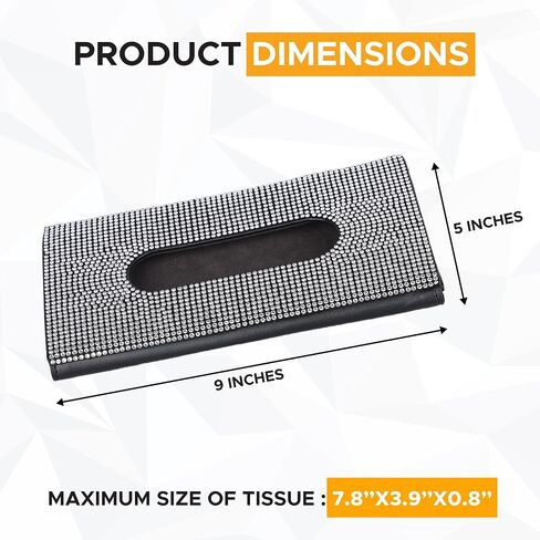 EcoNour Car Tissue Holder 9 x 5 inches - Black Sun Visor Napkin Holder - Tissue and Disposable Mask Holder for Car - Handy and Compact to Organize Your Tissues and Masks in Saudi Arabia