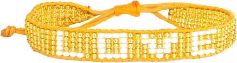 Ubuntu Life Beaded Woven LOVE Bracelet – Handmade Glass Bead Bracelet with Slide Closure, Made from Vegan Materials, Stackable Bracelets for Women and Men in Saudi Arabia