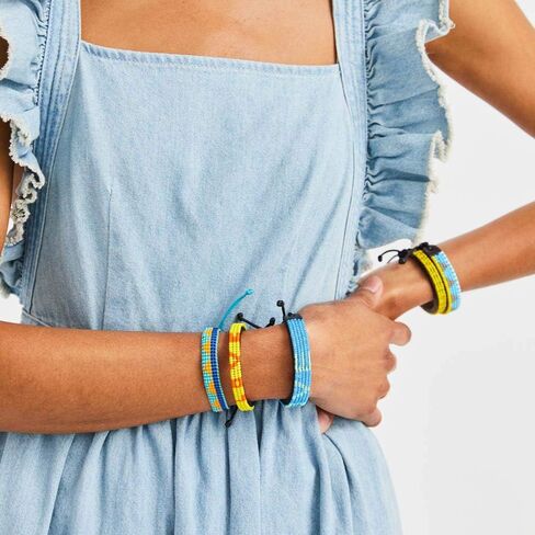 Ubuntu Life Beaded Woven LOVE Bracelet – Handmade Glass Bead Bracelet with Slide Closure, Made from Vegan Materials, Stackable Bracelets for Women and Men in Saudi Arabia