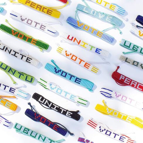 Ubuntu Life Beaded Woven LOVE Bracelet – Handmade Glass Bead Bracelet with Slide Closure, Made from Vegan Materials, Stackable Bracelets for Women and Men in Saudi Arabia