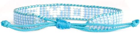 Ubuntu Life Beaded Woven LOVE Bracelet – Handmade Glass Bead Bracelet with Slide Closure, Made from Vegan Materials, Stackable Bracelets for Women and Men in Saudi Arabia
