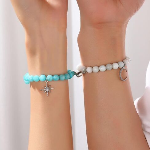 Sun and Moon Friendship Bracelets Matching Bracelets for Couples Cute Handmade Beaded BFF Bracelets for 2 Bracelets Fashion Charm Womens Bracelets Jewelry Gifts in Kuwait