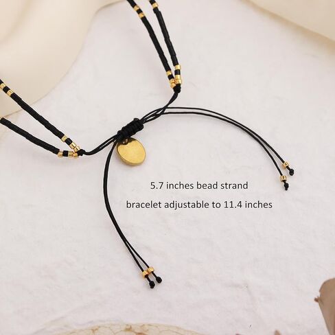 Seed Beads Bracelets for Women, Boho Handmade Adjustable Colorful Beaded Stackable Strand Bracelet Prom Jewelry Gift. in Saudi Arabia