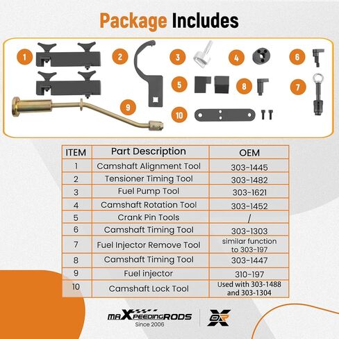 MaxPeedingRods محرك محاذاة عمود الحدبات أدوات توقيت مجموعة لاند روفر روفر رياضي جاكوار ديسكوفيري 4/5 V8 5.0 L V6 3.0L ، مع أداة تثبيت حاقن الوقود ، 13 PCS in Kuwait