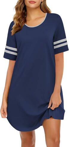 Ekouaer Cotton Nightgowns for Women Short Sleeve Night Shirts for Sleeping Pullover Sleepshirt Soft Nightdress in Saudi Arabia