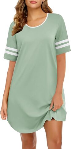 Ekouaer Cotton Nightgowns for Women Short Sleeve Night Shirts for Sleeping Pullover Sleepshirt Soft Nightdress in Saudi Arabia