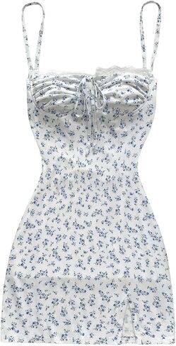 Milumia Women's Summer Ditsy Floral Mini Dress Backless Tie Short Sun Dresses in Saudi Arabia