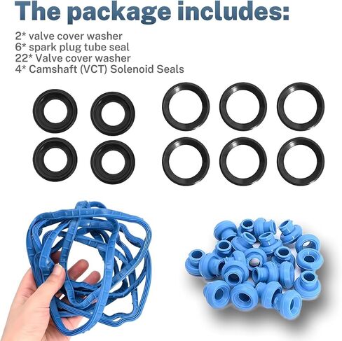 مجموعة غلاف صمام VS50814R متوافقة مع فورد لنكولن مركبة Edge Explorer F150 F-150 2011-2020 ، Transit 150 250 350 ، MKS MKT MKX MKZ 2015-2017 3.5L 3.7L V6 استبدال# VS 50814 R VS507222 in Kuwait