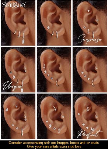 Staligue Tiny Hypoallergenic Surgical Steel Earrings for Women Men 14K Gold Plated Flat Back Stud Earrings for Sensitive Ears 20G Gold Flatback Stud Hoop Cartilage Earring Set for Multiple Piercing in Saudi Arabia