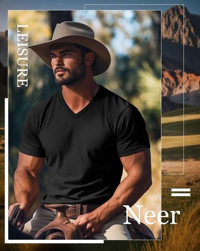 قمصان Neer 4 Pack للرجال الكبير والطويل V العنق القديم غير الرسمي قميص تي شيرت القطن القصير الأكمام بالإضافة إلى قمم الصيف الأساسية قمم أساسية in Kuwait