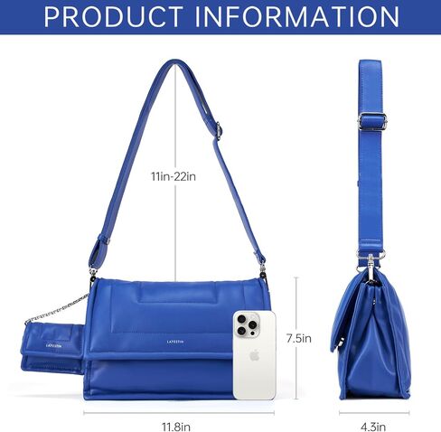 LAFESTIN PU Leather Shoulder Purses For Women With Mini Purse, Large Satchel Bags Adjustable Strap Women's Crossbody Handbags in Kuwait